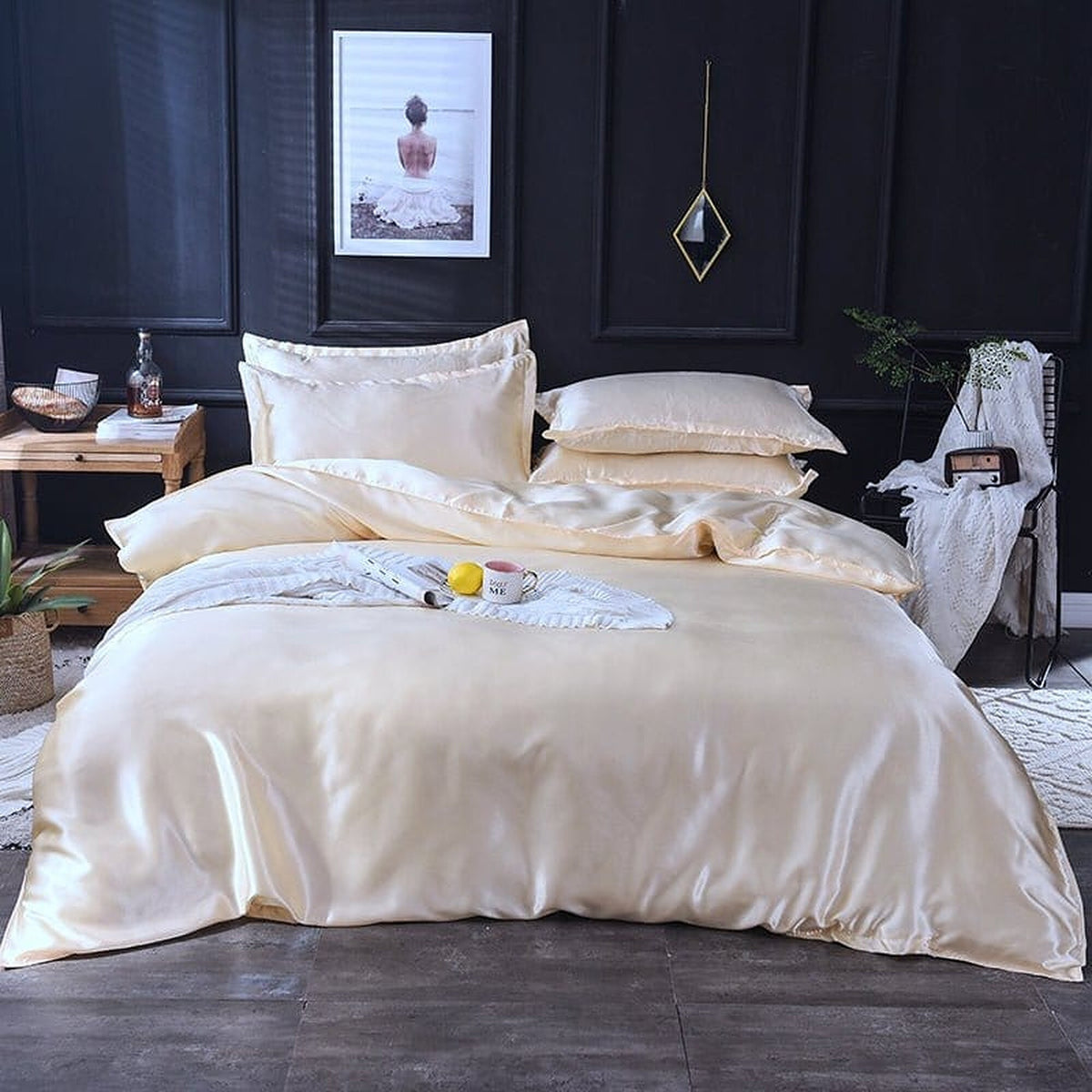 Bedding Set – Satin – Bouclé Sand