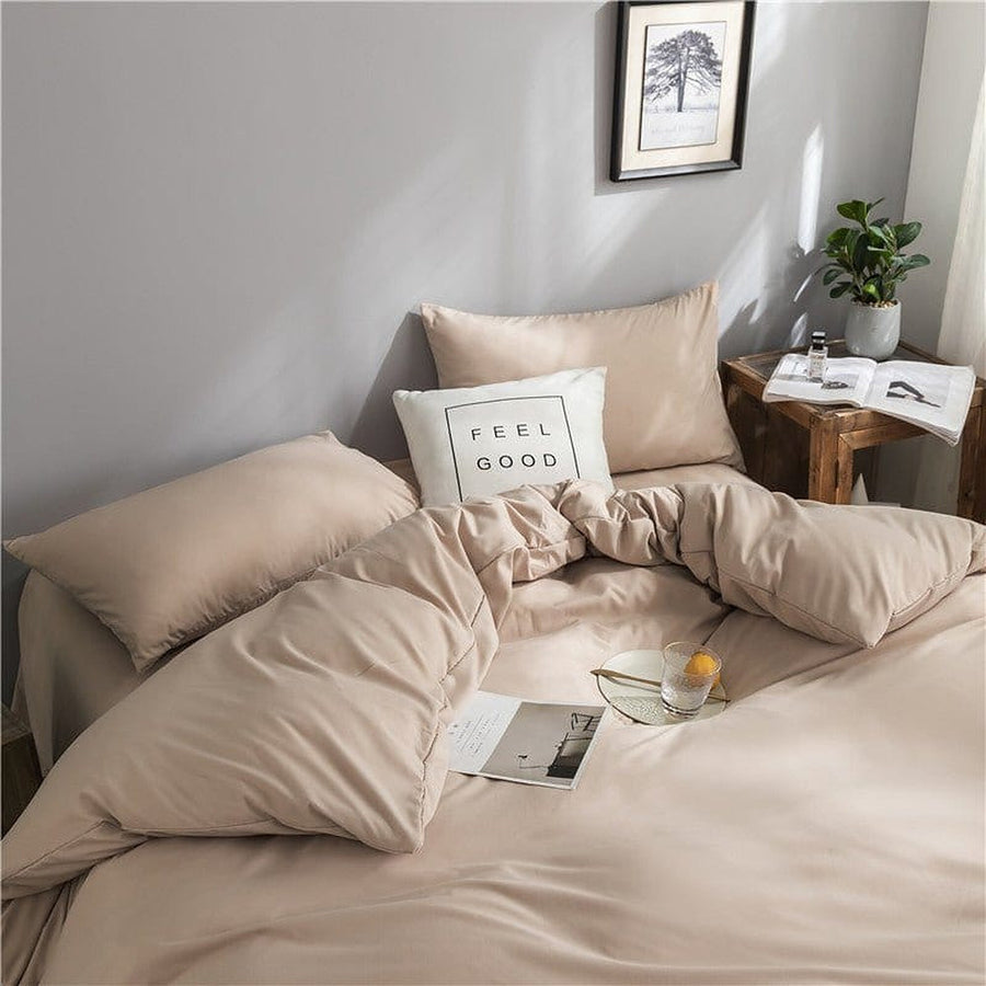Bedding Set – Cotton Plain – Caramel