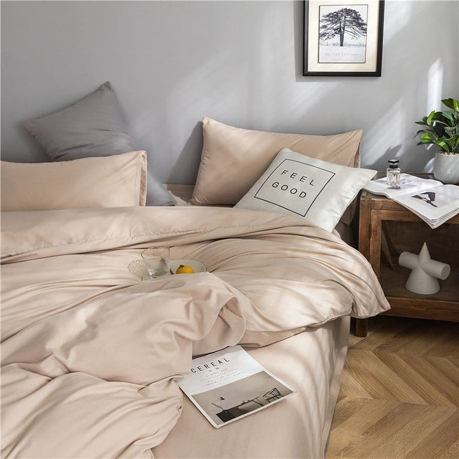 Bedding Set – Cotton Plain – Caramel