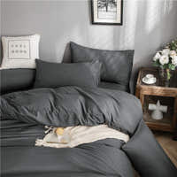 Bedding Set – Cotton Plain – Charcoal