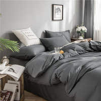 Bedding Set – Cotton Plain – Charcoal