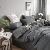 Bedding Set – Cotton Plain – Charcoal