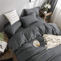Bedding Set – Cotton Plain – Charcoal