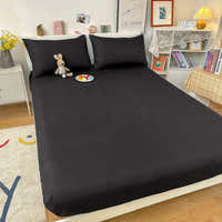 Fitted Sheet – Cotton Plain – Ink Black