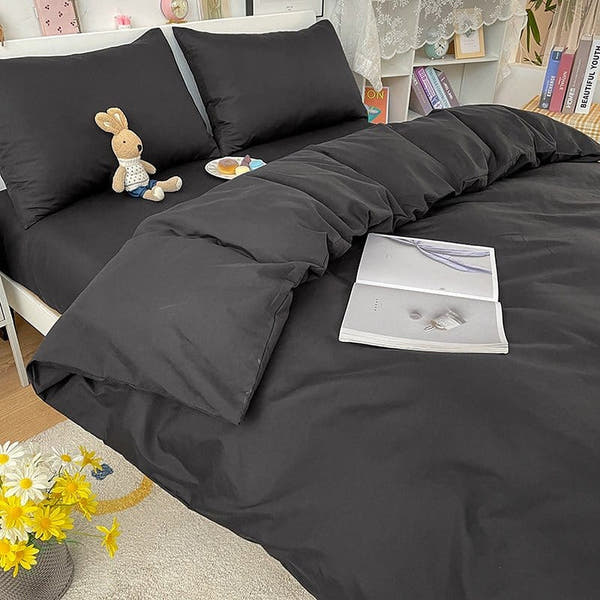 Duvet Cover – Cotton Plain – Ink Black