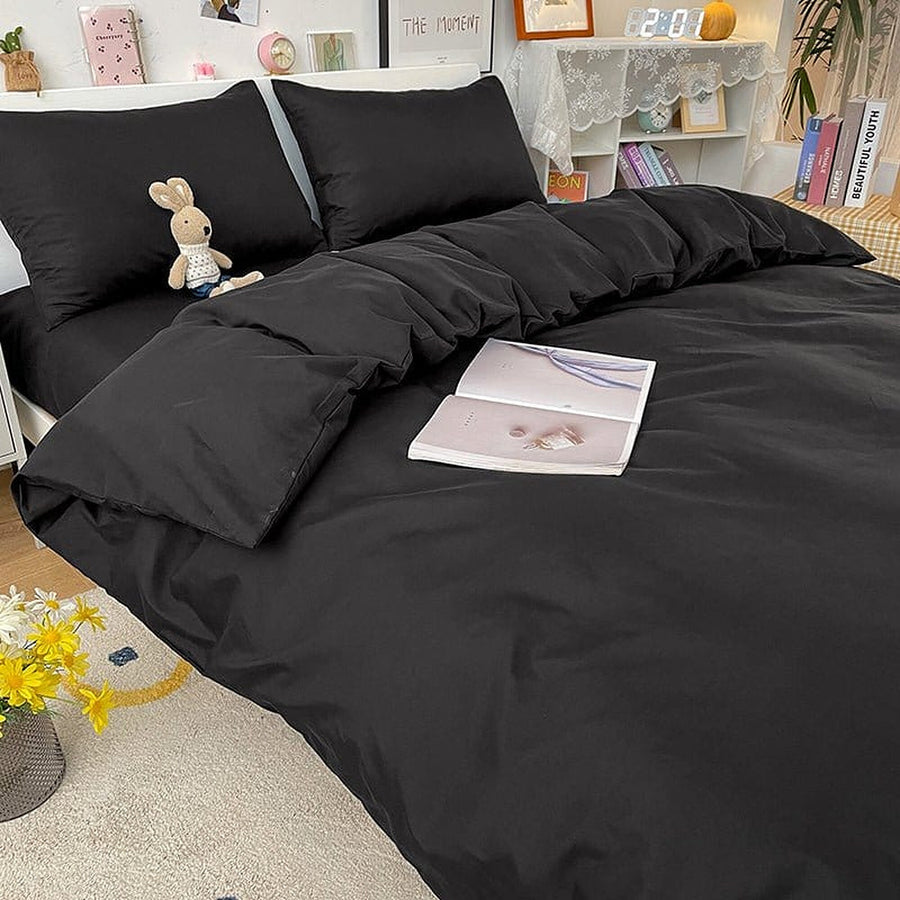 Duvet Cover – Cotton Plain – Ink Black