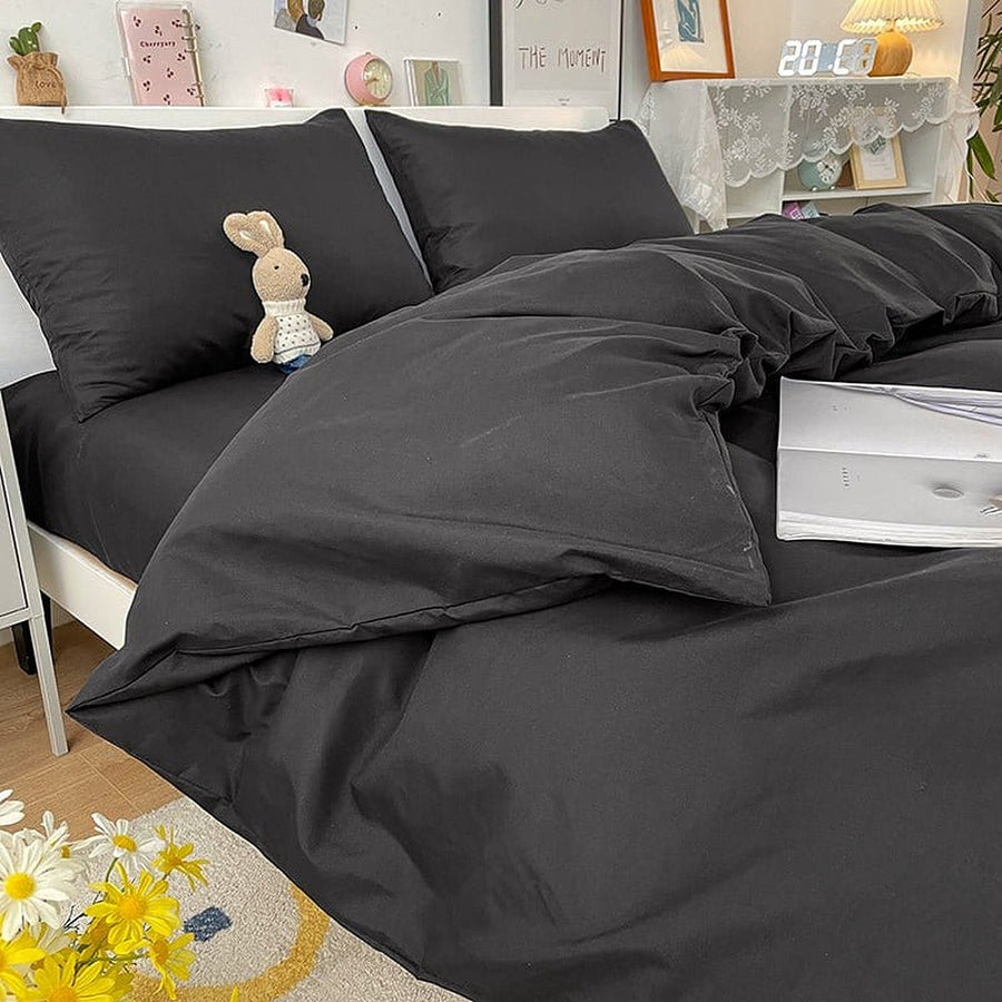 Duvet Cover – Cotton Plain – Ink Black