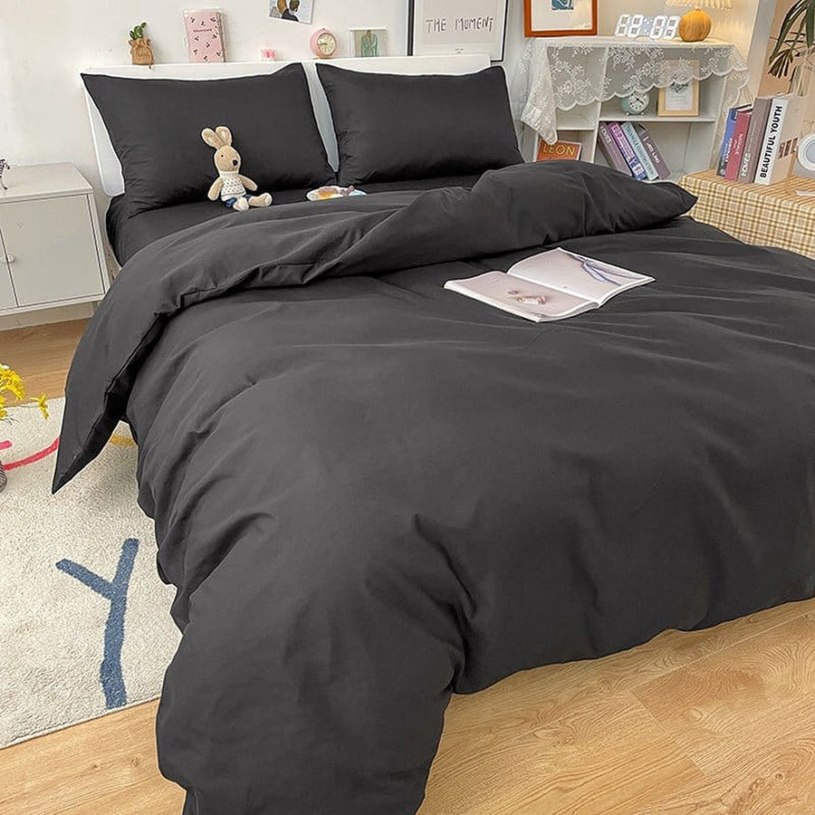Duvet Cover – Cotton Plain – Ink Black