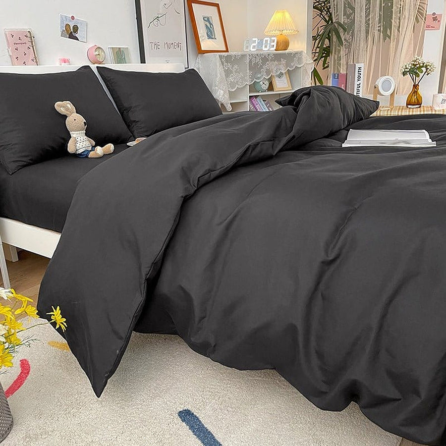 Duvet Cover – Cotton Plain – Ink Black