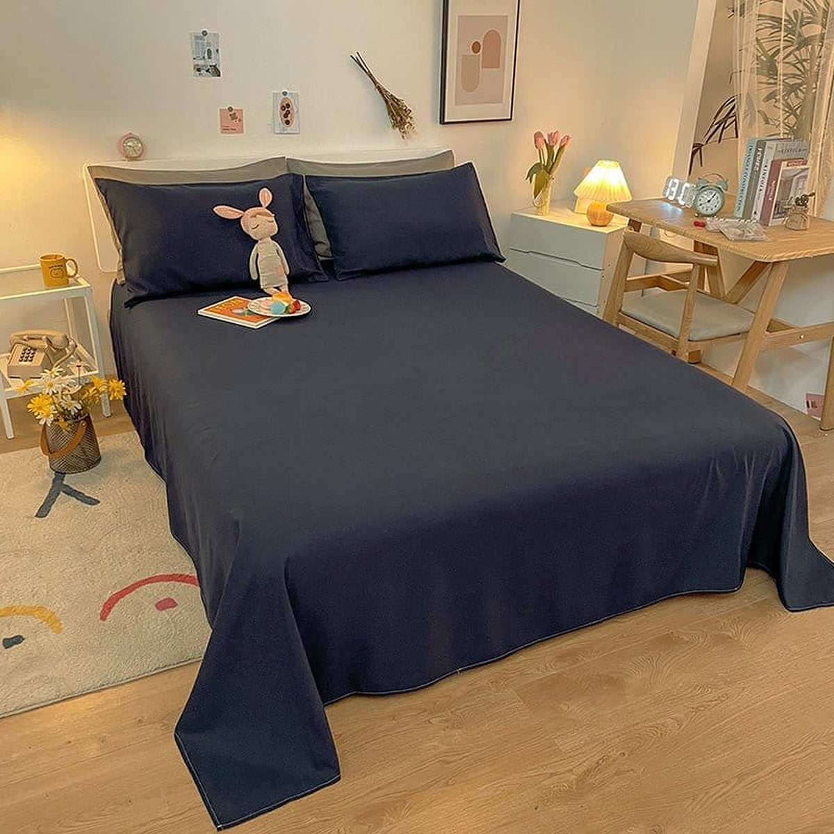 Fitted Sheet – Cotton Plain – Midnight Navy