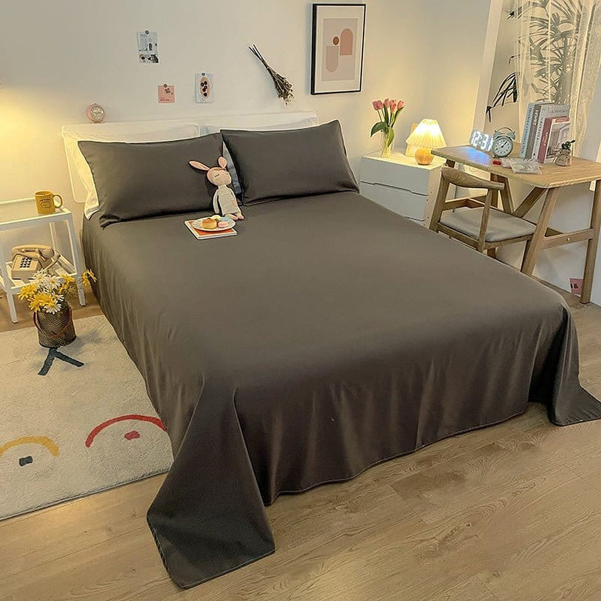Fitted Sheet – Cotton Plain – Charcoal
