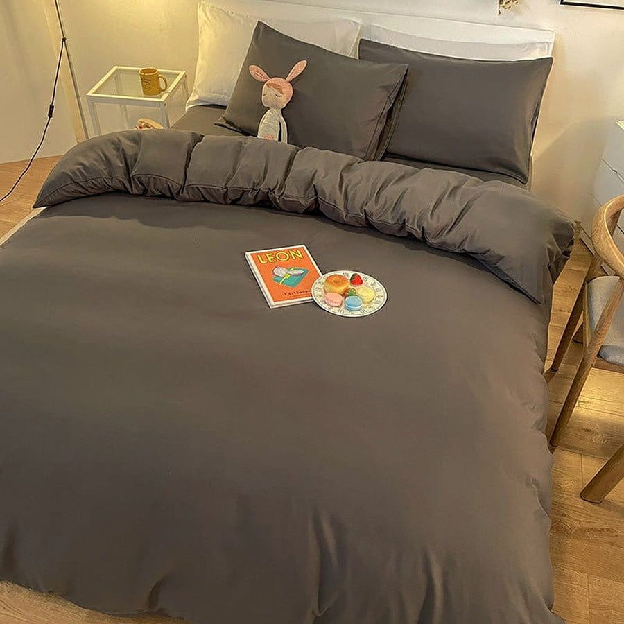 Duvet Cover – Cotton Plain – Charcoal