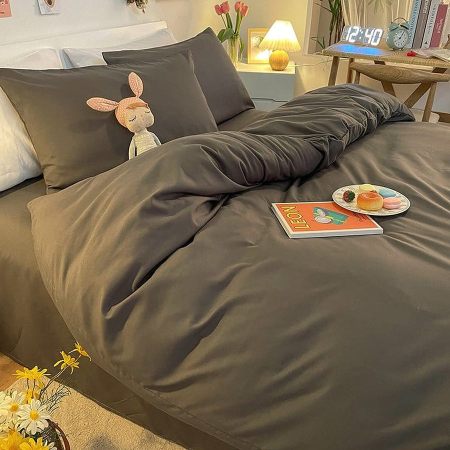 Duvet Cover – Cotton Plain – Charcoal