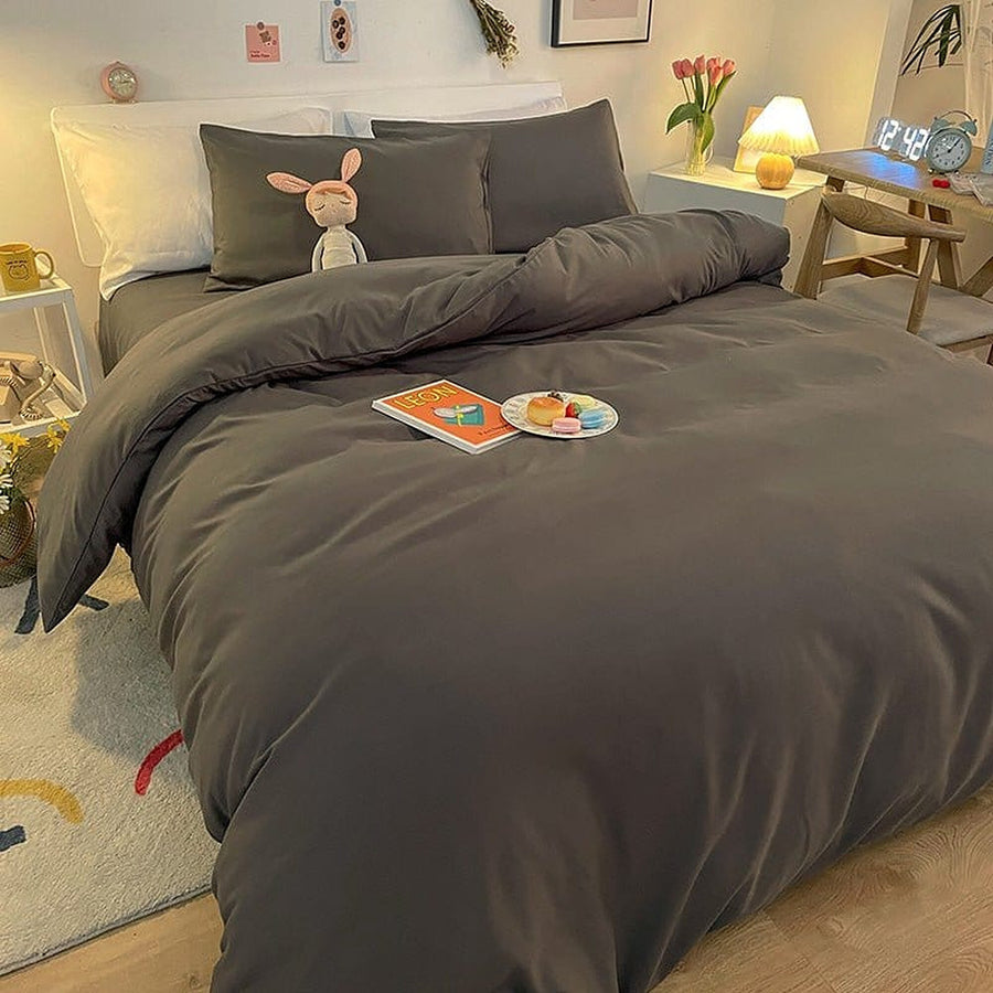 Duvet Cover – Cotton Plain – Charcoal