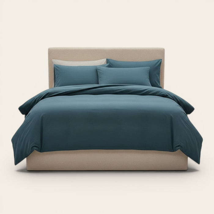 Bedding Set – Cotton Plain – Stormy Blue