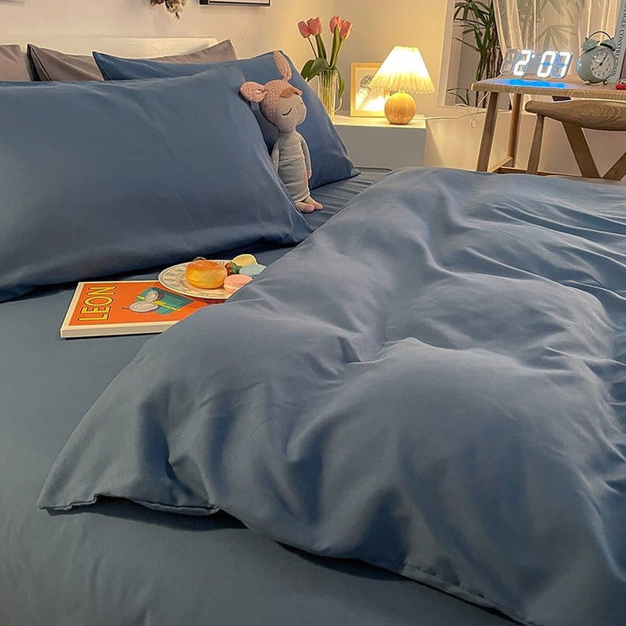 Duvet Cover – Cotton Plain – Stormy Blue