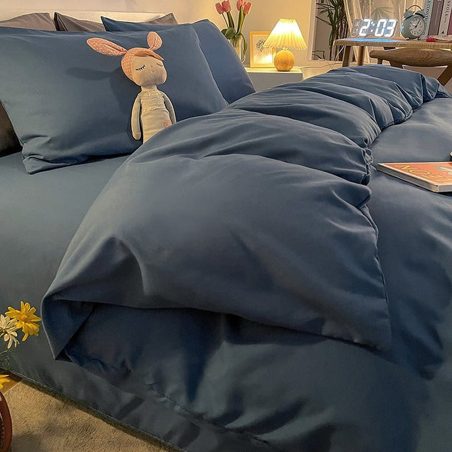 Duvet Cover – Cotton Plain – Stormy Blue