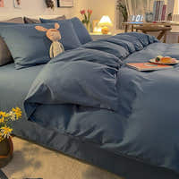 Duvet Cover – Cotton Plain – Stormy Blue