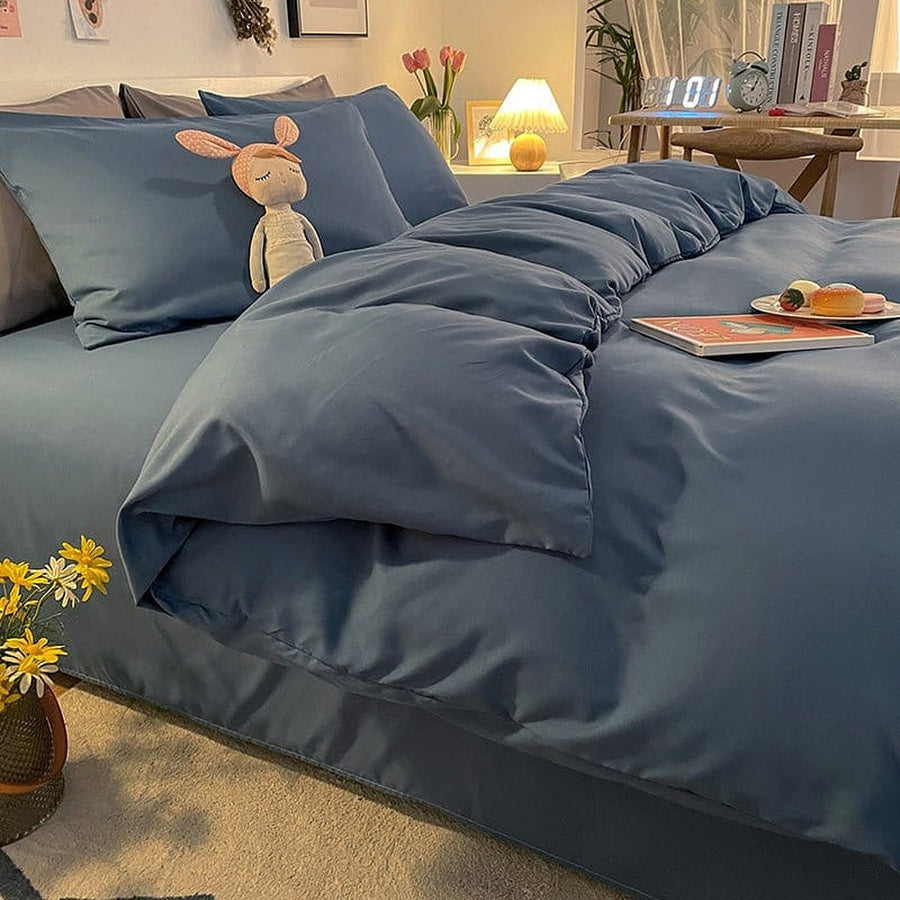 Duvet Cover – Cotton Plain – Stormy Blue