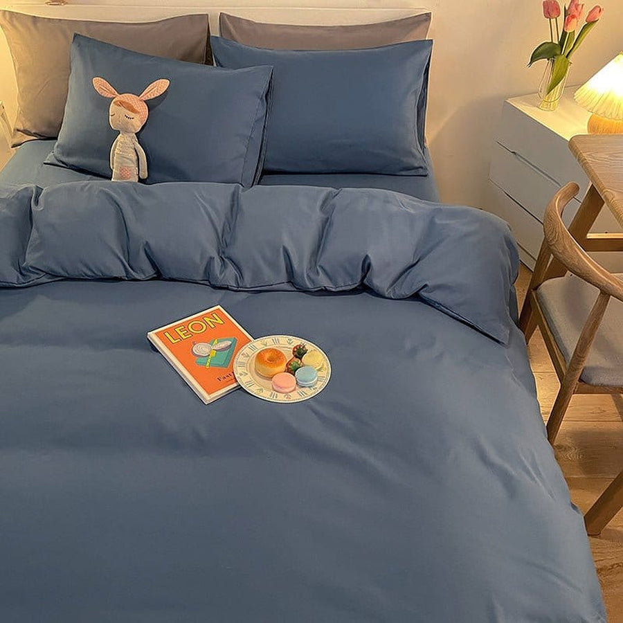 Duvet Cover – Cotton Plain – Stormy Blue