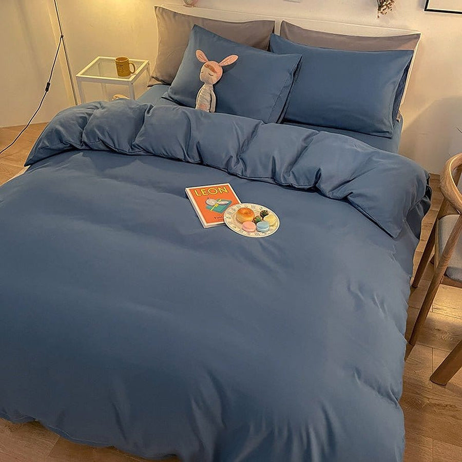 Duvet Cover – Cotton Plain – Stormy Blue