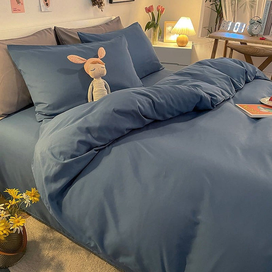 Duvet Cover – Cotton Plain – Stormy Blue