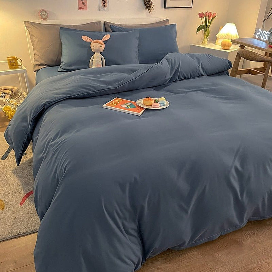 Duvet Cover – Cotton Plain – Stormy Blue