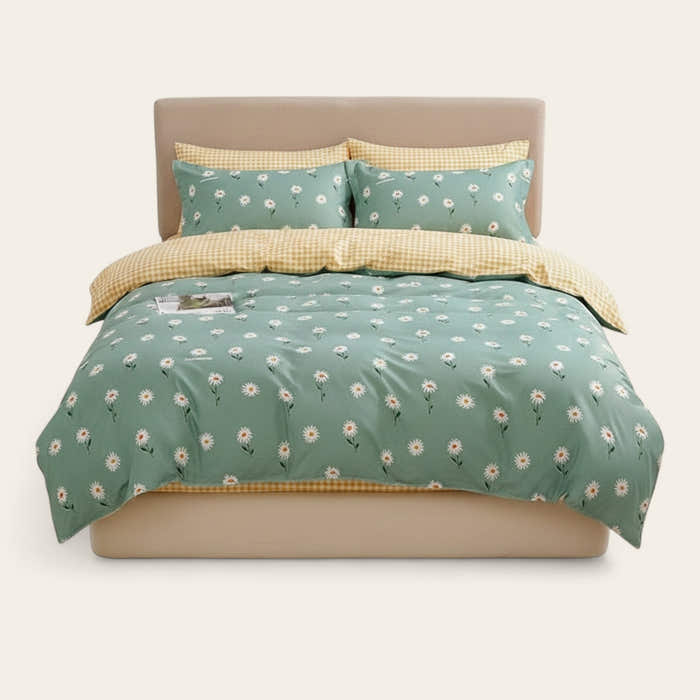 Bedding Set – Daisy Print – Sage Mist