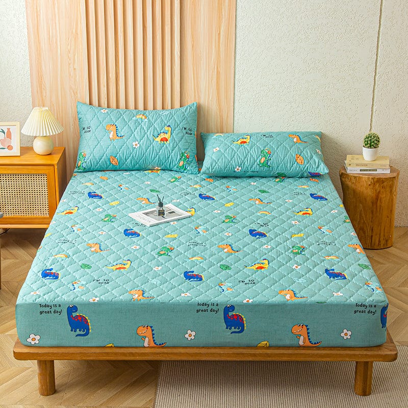 Fitted Sheet – Dinosaur Print – Mint
