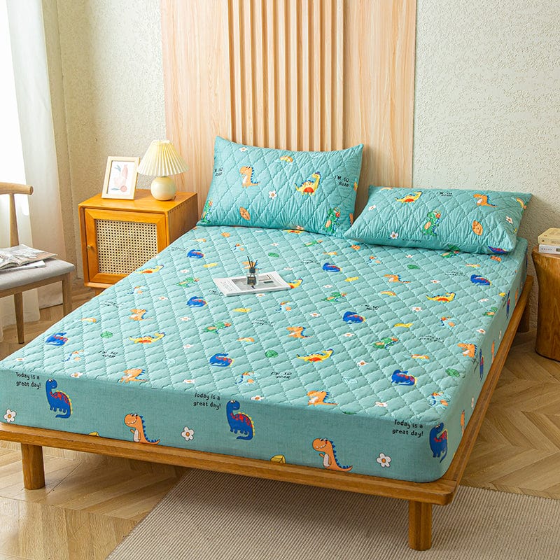 Fitted Sheet – Dinosaur Print – Mint