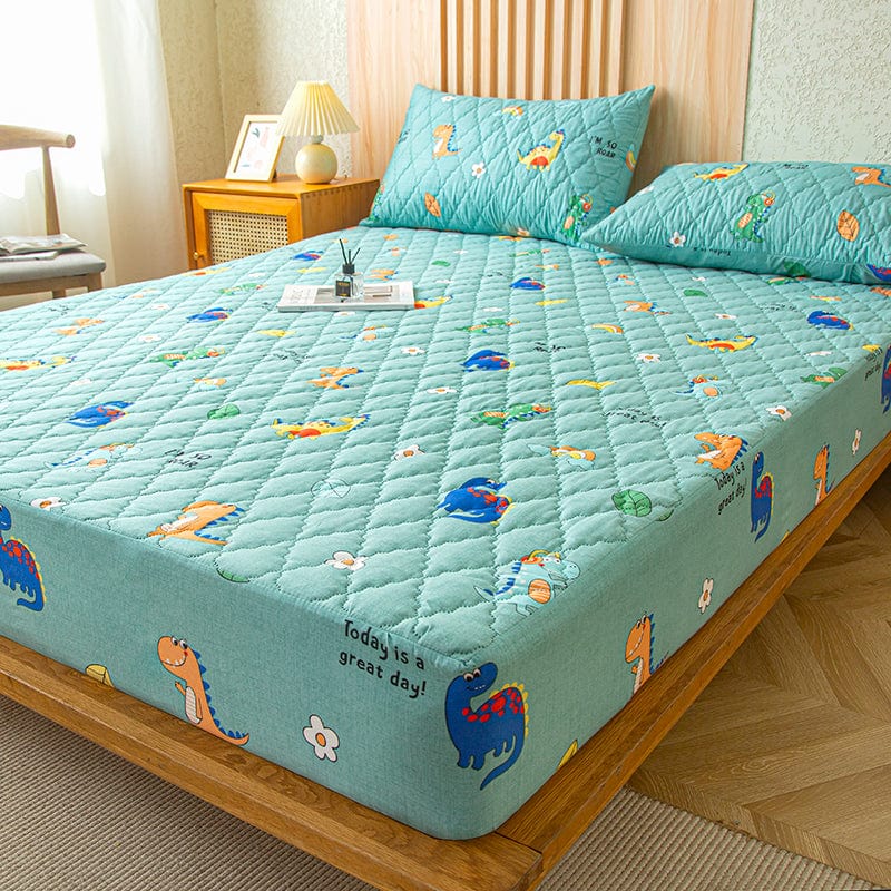 Fitted Sheet – Dinosaur Print – Mint