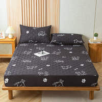 Fitted Sheet – Doggy Print – Ink Black