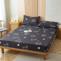 Fitted Sheet – Doggy Print – Ink Black