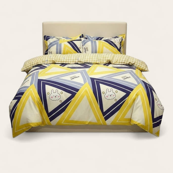 Bedding Set – Geometric Bunny Print – Multicolor