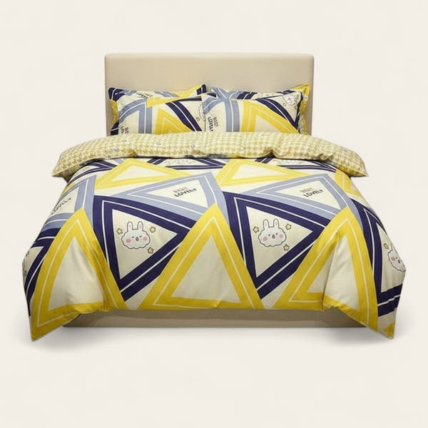 Bedding Set – Geometric Bunny Print – Multicolor