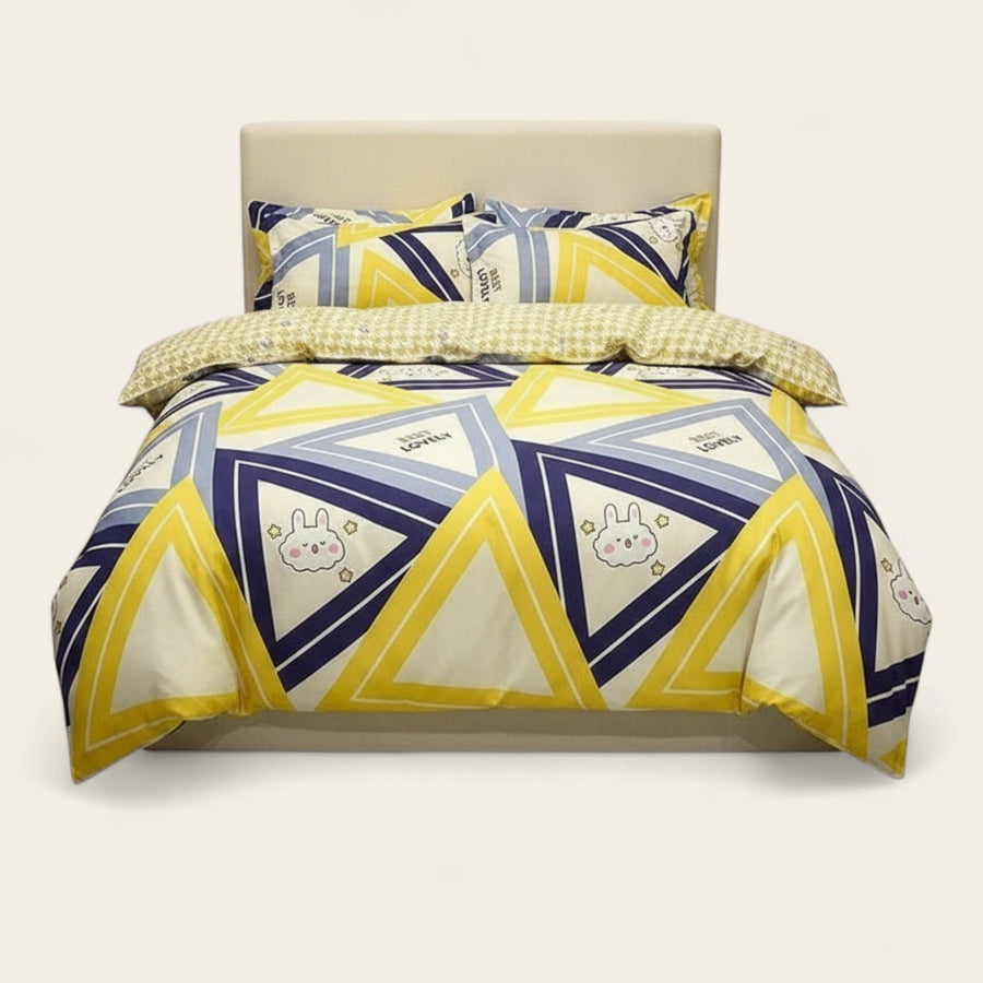 Bedding Set – Geometric Bunny Print – Multicolor