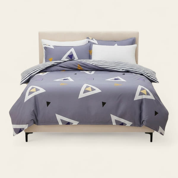 Bedding Set – Geometric Triangle – Lavender Mist