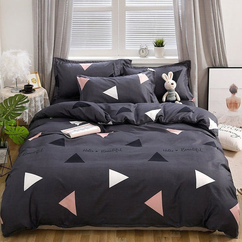 Bedding Set – Geometric Triangle – Midnight Navy