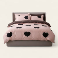 Bedding Set – Heart Print – Soft Blush