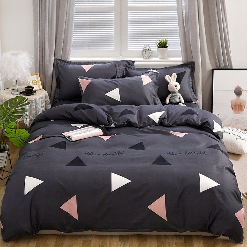 Bedding Set – Geometric Triangle – Midnight Navy