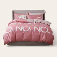 Bedding Set – Letter Print – Soft Blush