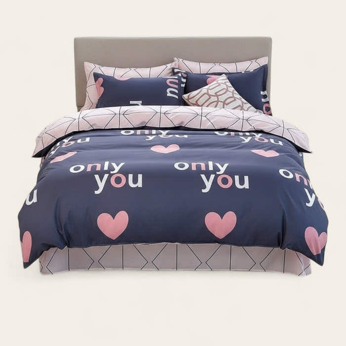 Bedding Set – Only You Print – Midnight Navy
