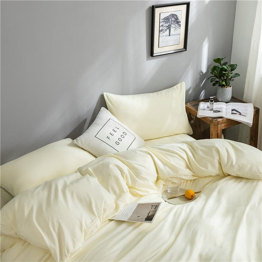 Bedding Set – Cotton Plain – Ivory Cream