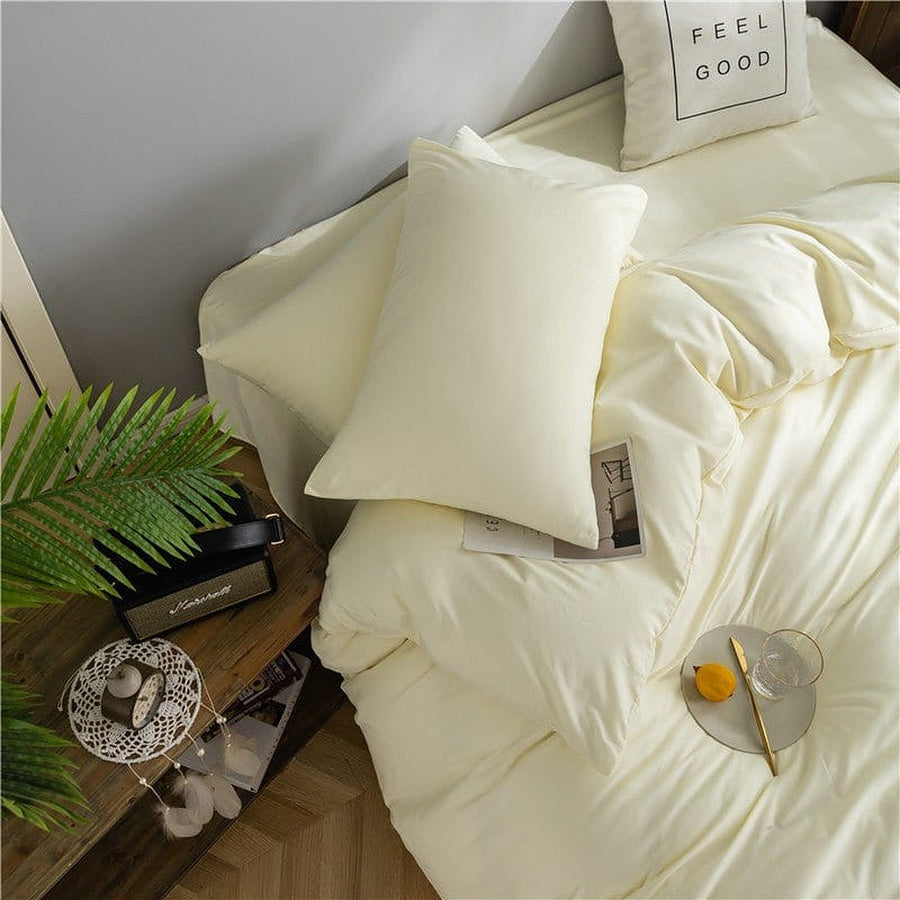 Bedding Set – Cotton Plain – Ivory Cream