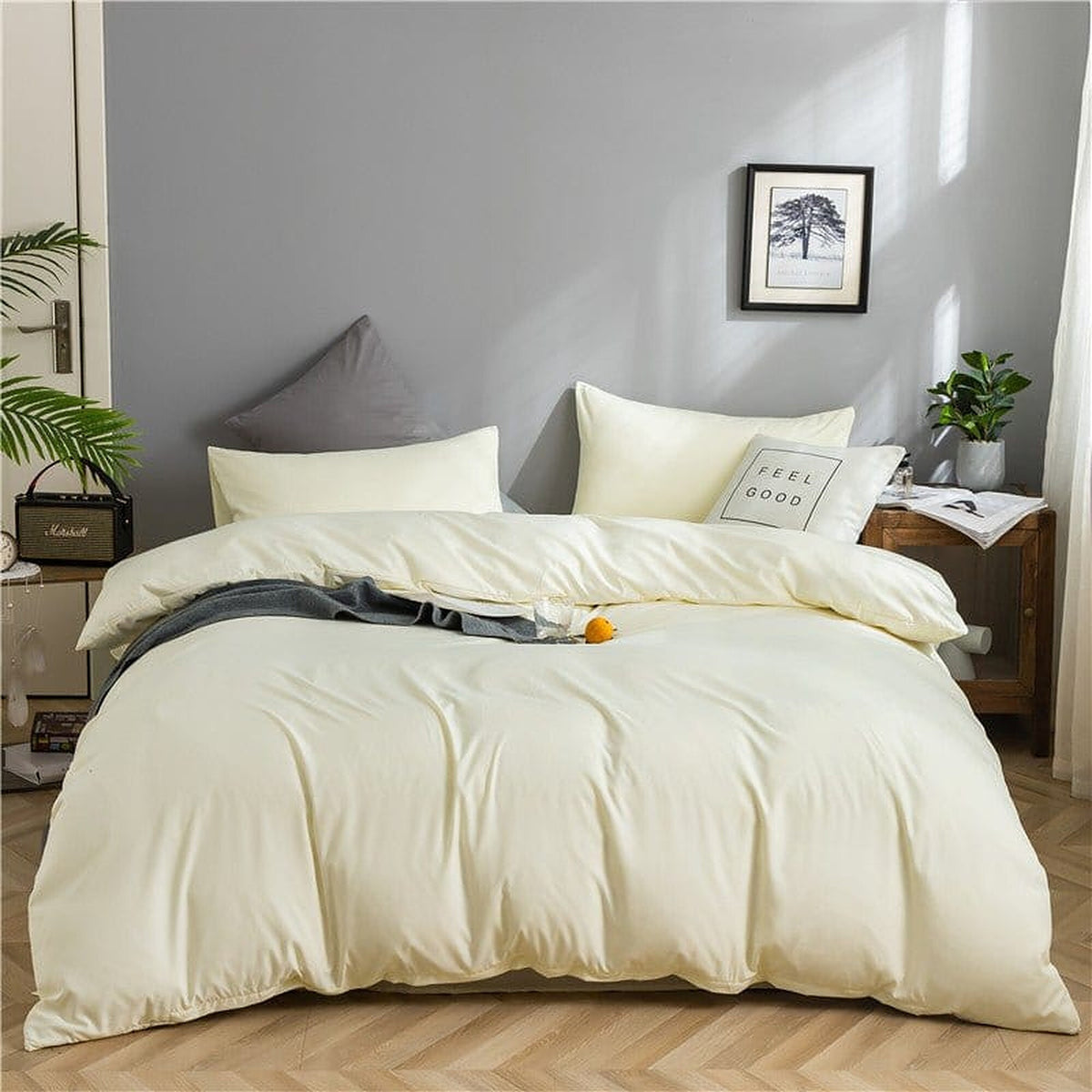 Bedding Set – Cotton Plain – Ivory Cream