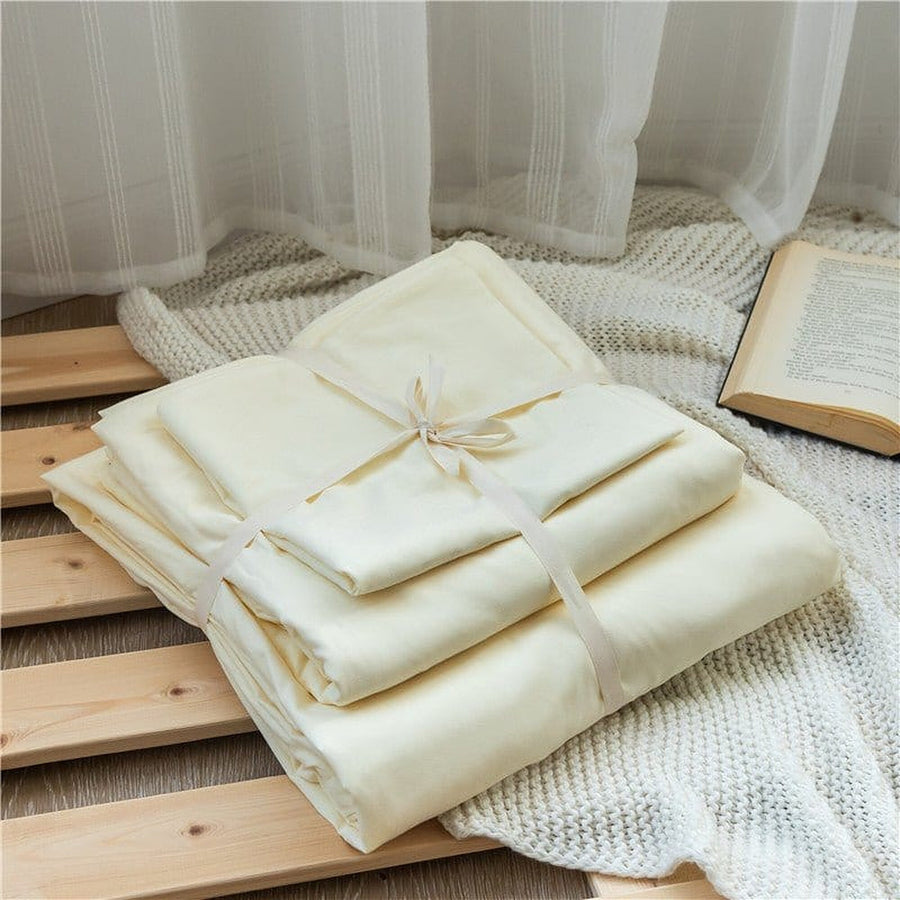 Bedding Set – Cotton Plain – Ivory Cream