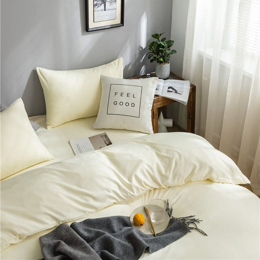 Bedding Set – Cotton Plain – Ivory Cream