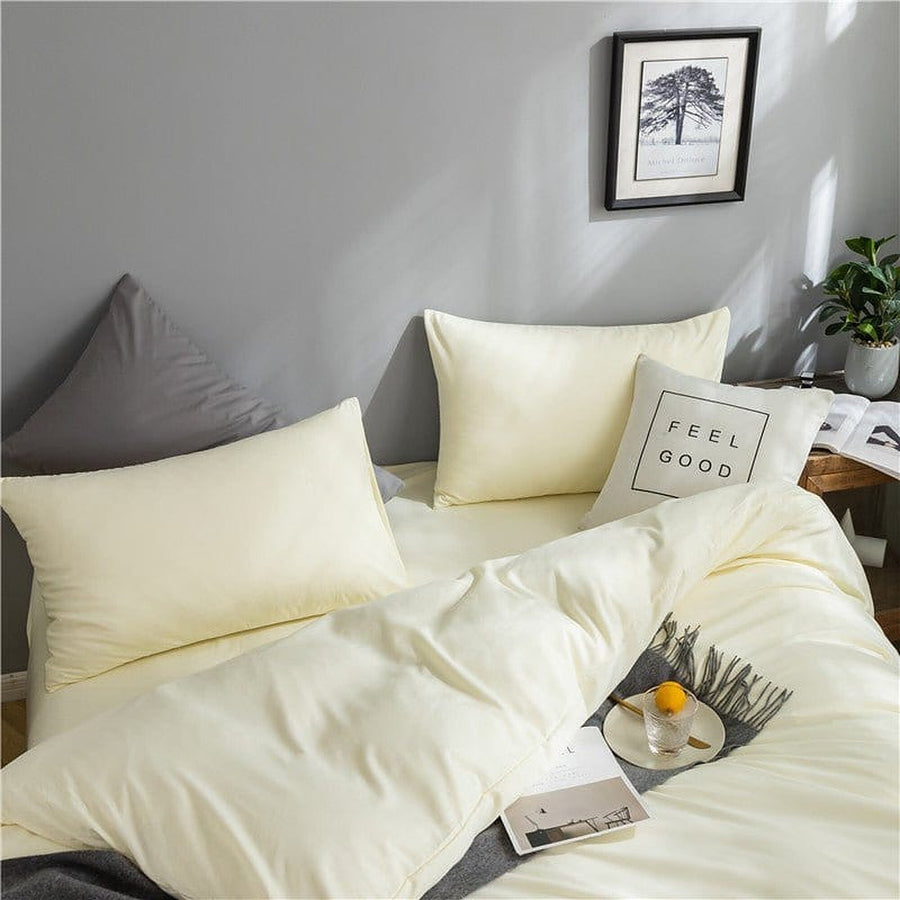 Bedding Set – Cotton Plain – Ivory Cream