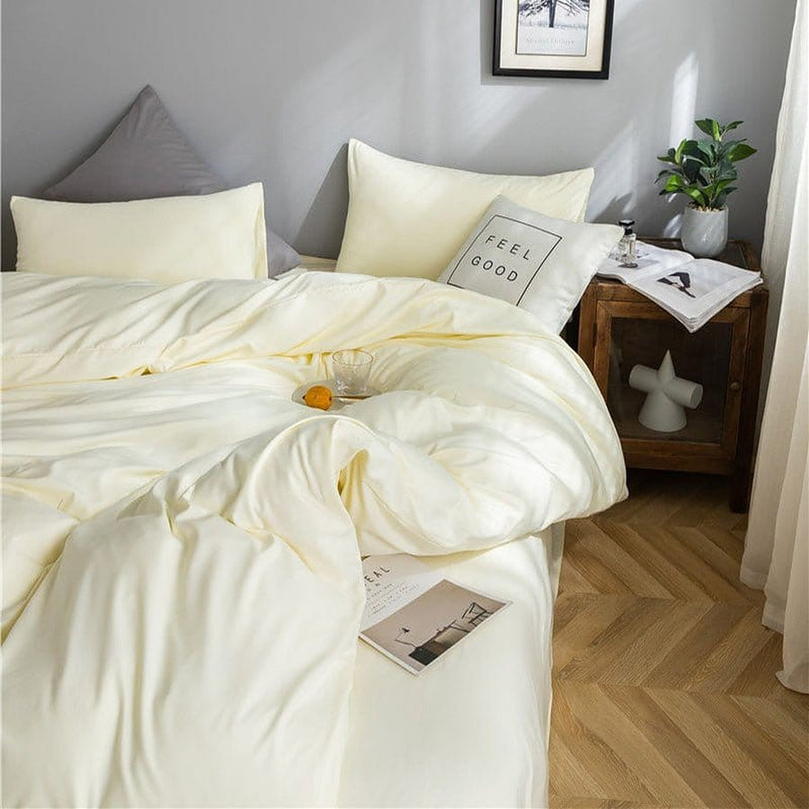 Bedding Set – Cotton Plain – Ivory Cream