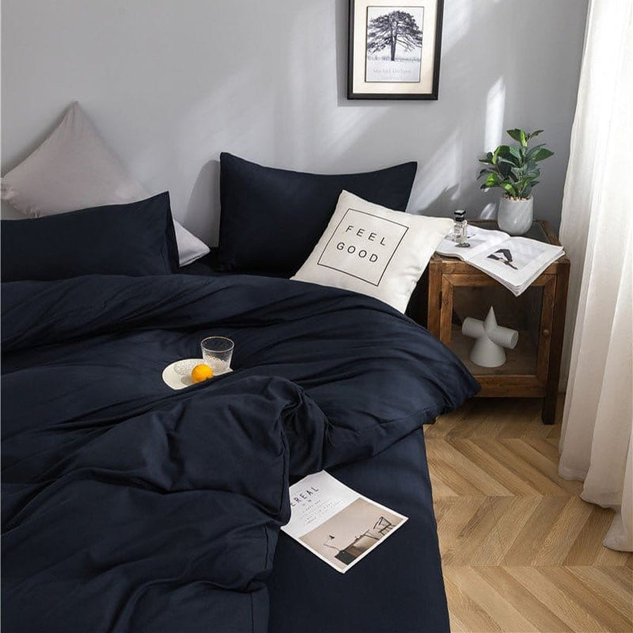 Bedding Set – Cotton Plain – Midnight Navy